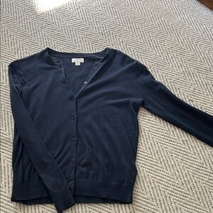 J. Crew Navy Blue Button-Up Cardigan